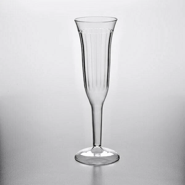 (96 TAZAS) FLAUTAS DE CHAMPÁN 5 OZ PLÁSTICO ELEGANTE TALLO UNA PIEZA BODAS/FIESTAS Foto 1 de 1