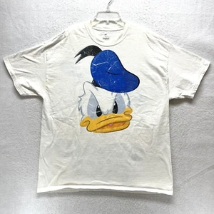 Disney Them Parks Graphic T-Shirt Men's Size XL - Donald Duck Front & Back White - Picture 1 of 11