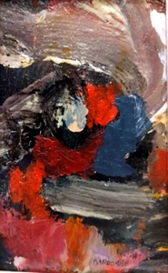 1997 LISTED AMERICAN JOE KARDONNE SIGNED ORIGINAL ACRYLIC ABSTRACT on CANVAS - Picture 1 of 11