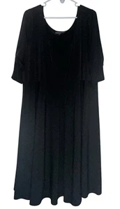 Lane Bryant Womens 3/4 Sleeve Fit & Flare Dress Sz 22/24 Black LBD Career Modest - Picture 1 of 7