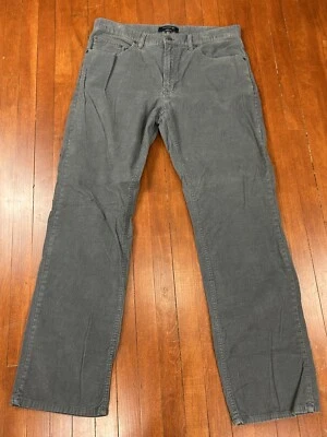 Pantalones de pana gris pierna recta Banana Republic para hombre 36 x 33 planos City Preppy Foto 1 de 4