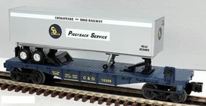 Lionel #6-16398 Chesapeake & Ohio Flatcar with Trailer #16398 - Picture 1 of 1