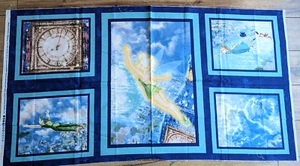 Tinker Bell Peter Pan Fly to Neverland 2009 Thomas Kinkade Fabric Panel 23"x43" - Picture 1 of 2