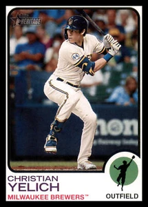 2022  Topps Heritage #123 Christian Yelich Milwaukee Brewers Baseball Card  - Picture 1 of 2