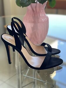 Schutz Sandals Suede Leather Black Women Heel Sandals 10.5US Size