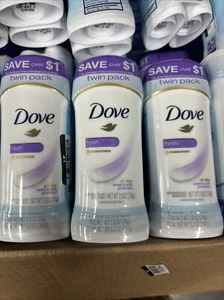 Lot of 6 Dove Fresh Moisturizer Antiperspirant Deodorant Solid 2.6 oz Exp 05/25 - Picture 1 of 1