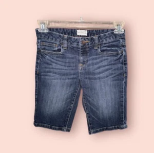 Aeropostale Bermuda Jean Shorts Juniors Size 3/4 Cuff Shorts - Picture 1 of 19