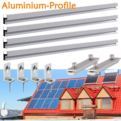 Solarpanel Montage PV Modul Befestigung Schiene Halterung Ziegeldach Flachdach