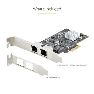 StarTech PR22GI-NETWORK-CARD 2-Port 2.5G Ethernet RJ45 PCIe x2 Network Card - Image 1 of 4