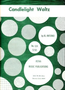 Candlelight Waltz Al Antonio 1961 Vintage Accordion Sheet Music - Imagen 1 de 2