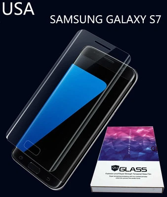 PROTECTOR DE PANTALLA TRANSPARENTE CRISTAL TEMPLADO CURVADO COMPLETO SAMSUNG GALAXY S7 EDGE EE. UU. Foto 1 de 4