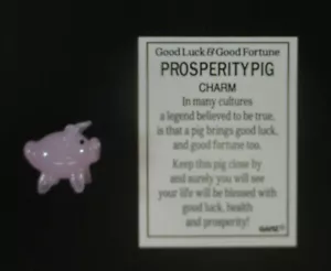 i1 GOOD LUCK FORTUNE Prosperity Pig figurine charm pink mini Ganz er60310 - Picture 1 of 9