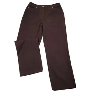 St John Sport Womens Pants Size 6P Stretch Brown Straight Leg - Picture 1 of 8