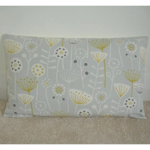 20"x12" Oblong Cushion Cover Mustard Yellow Grey Seedheads Retro Silver 12x20 - Picture 1 of 1