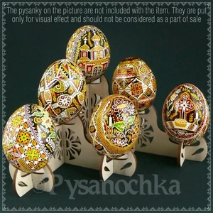 Soporte de madera contrachapada real para 6 huevos de Pascua de pollo o ganso. - Imagen 1 de 12