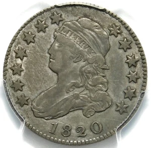 🦅🥶🌚🥶🇺🇸😍R5 B1 PCGS VF35 1820 LARGE 0 CAPPED BUST QUARTER - Picture 1 of 3