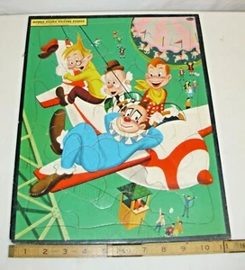 HOWDY DOODY GANG ON AIRPLANE RIDE PICTURE PUZZLE WHITMAN 1953 COLORFUL - Picture 1 of 3