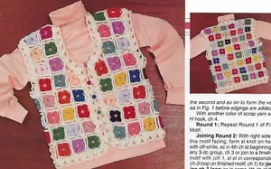 Lady's Scrap Yarn Vest crochet pattern instructions - Picture 1 of 1