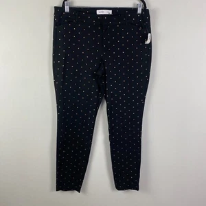 Old Navy Pixie Mid Rise Skinny Ankle Pants Size 16 Black Gold Foil - Picture 1 of 12