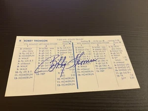 STRAT-O-MATIC Signed Card Bobby Thomson 1956 Milwaukee - Picture 1 of 2