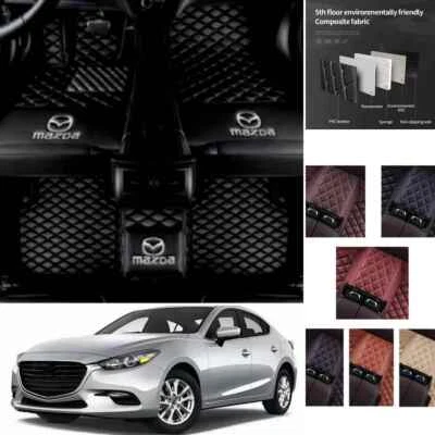 For Mazda 2 3 5 6 Car Floor Mats All Weather Waterproof Auto Liners Carpets Foto 1 de 4