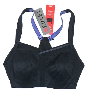 Berlei Podium Non Wired Racerback Sports Bra 36A black RRP £44 BNWT - Image 1 of 4