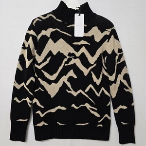 $188 Varley Anthropologie Boyd Merino Wool Blend Turtleneck Sweater Sz L Black  - Picture 1 of 18