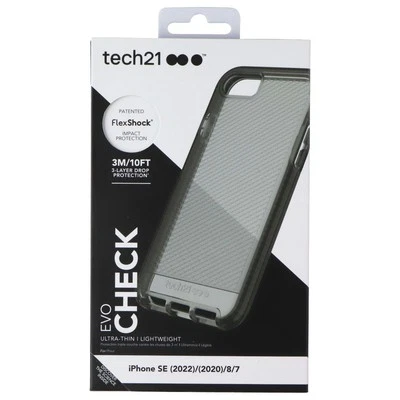 Tech21 Evo Check Series Flexible Case Cover iPhone 8 / 7 - Smokey Tint / Black - Image 1 of 2
