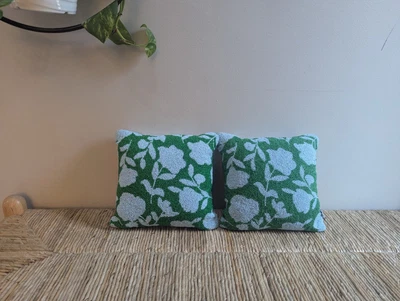 2 Kate Spade New York/Target Green & Blue Beaded Throw Pillows 12” X 12” Square - Image 1 of 4