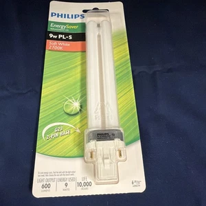 NEW Philips Energy Saver Replacement CFL 9w PL-S Soft White 2700K Light Bulb - Picture 1 of 2