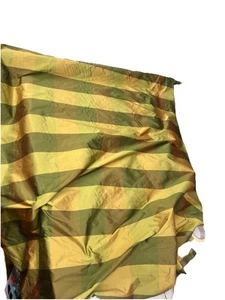 Dupioni Stripes 100% Silk Fabric 54" Wide, (504 )Sold By Yard Green Tones - Picture 1 of 4