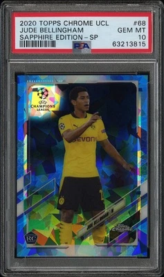 2020-21 Topps Chrome UCL Sapphire Edition Short Print Jude Bellingham #68 PSA 10 - Image 1 of 2