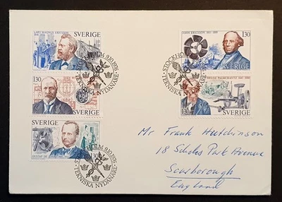 Sweden stamps 1976 Technological Innovators First day cover - Image 1 of 3
