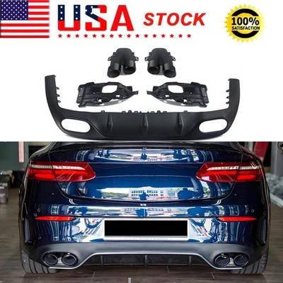 Rear Bumper Diffuser Lip W/ Exhaust Tip Fit Mercedes Benz C238 E300 E450 2017-23 - Image 1 of 4