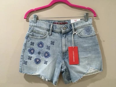 NWT Lucky Brand Womens 10/30 floral embroidered 90s Midi Denim Shorts 145923 - Image 1 of 4