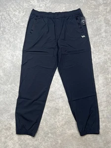 RVCA Kevin EW Pants Jogger Black Elastic Waist Stretch Sz M - Picture 1 of 6