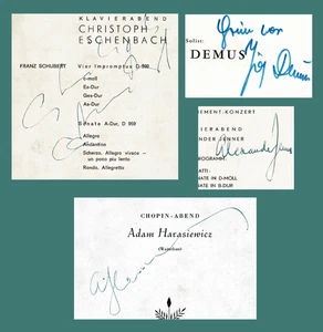 Lot of 4 Signed VIENNA Concert Programs 1957-68 - ESCHENBACH, DEMUS, HARASIEWICZ - Picture 1 of 10