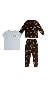 Member's Mark Girl's 3 Piece Mix & Match Sleep Pajama Set blue hearts XS (4/5) - Picture 1 of 3