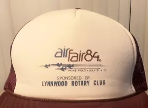 vintage 80s airfair show 1984 Paine Field trucker cap hat military USAF Boeing - Picture 1 of 8