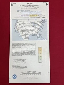 1985 HALIFAX Sectional Aeronautical Chart Aerial Navigation Map 32nd Edition - Bild 1 von 6