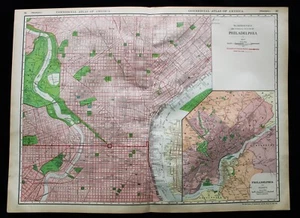 RAND MCNALLY COMMERCIAL ATLAS PAGE PHILADELPHIA PA CITY STREET ROAD MAP 1913 - Picture 1 of 5