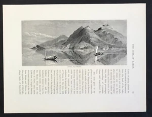 Pallanza Lago Maggiore from the Italian Lakes woodcut c1875 - Picture 1 of 2