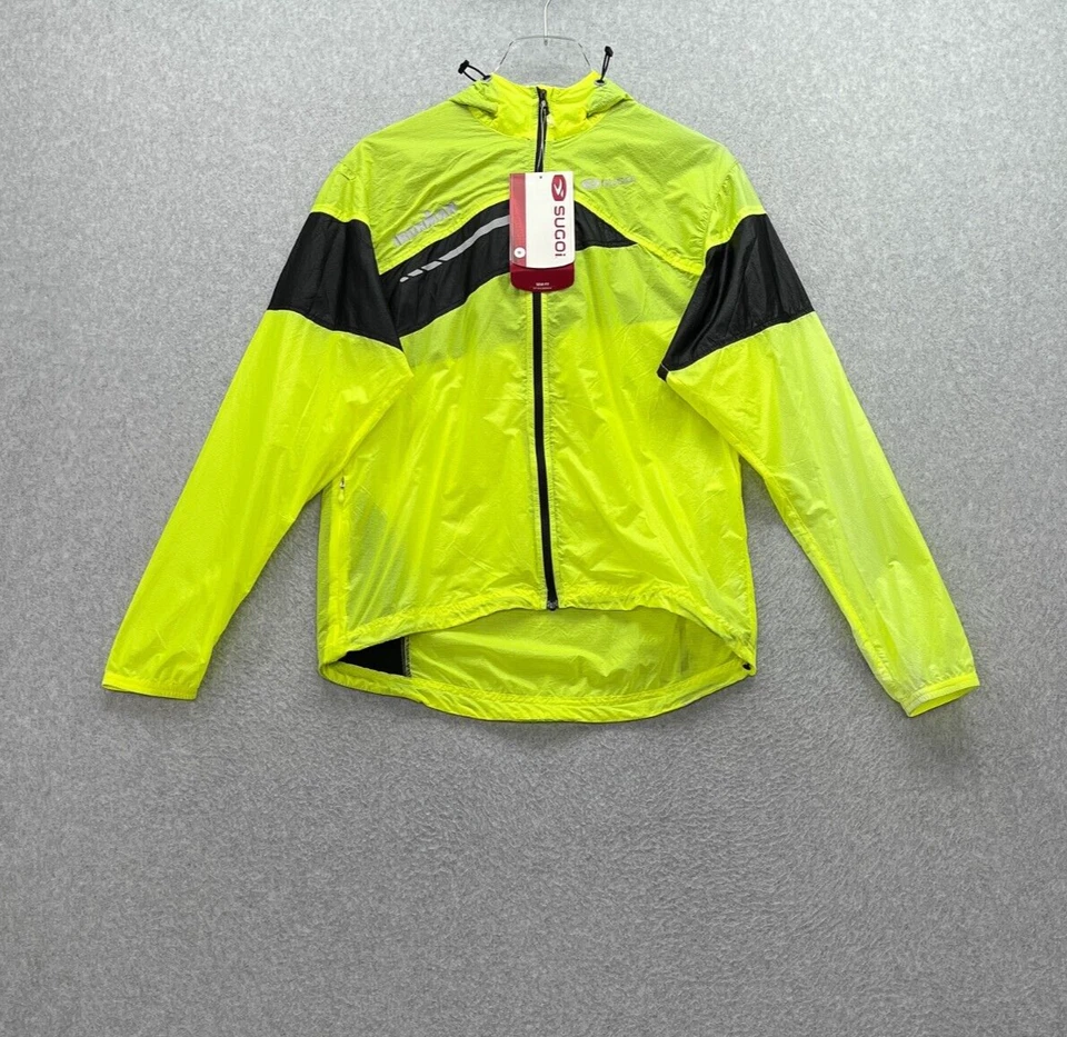 SUGOi 男式夹克绿色黄色黑色小号尼龙风衣适用于保护套 — 第 1/4 张图片