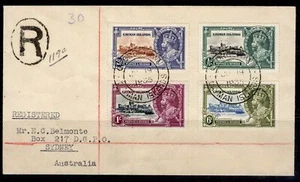 CAYMAN IS GV SG108-111, 1935 SILVER JUBILEE set registered cover, VFU. Cat £96+ - Picture 1 of 1