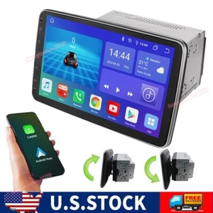 2 Din 10.1"Android 12 Car Multimedia Radio GPS BT Carplay 360° Rotation Screen - Picture 1 of 12