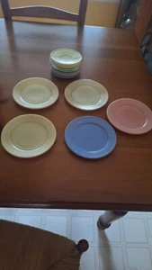 Vtg HAZEL ATLAS Glass LITTLE HOSTESS Child’s TEA SET Moderntone Platonite 14 Pcs - Picture 1 of 4