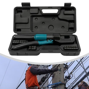 8T Hydraulic Crimper Crimping Tool Wire Rope Swaging Cable Railing Set w/ 8 Dies - Bild 1 von 20