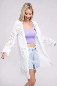 Texture Open Front Knit Cardigan - Picture 1 of 12