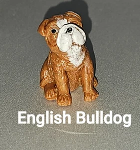 English Bulldog Dollhouse 1" Dog MINIATURE PUPPY MICRO PET ANIMAL REPLACEMENT - Picture 1 of 3