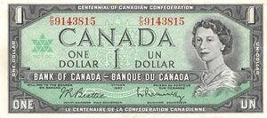 Canada Centennial Commemorative $1 1967 Series P/O Circulated Banknote G38 - Picture 1 of 2